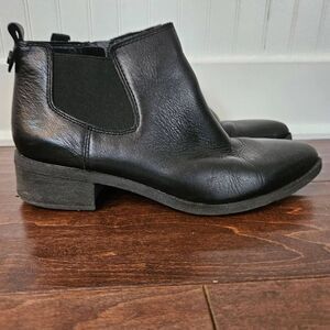 Franco Sarto Black Leather Ankle Boots Size 8